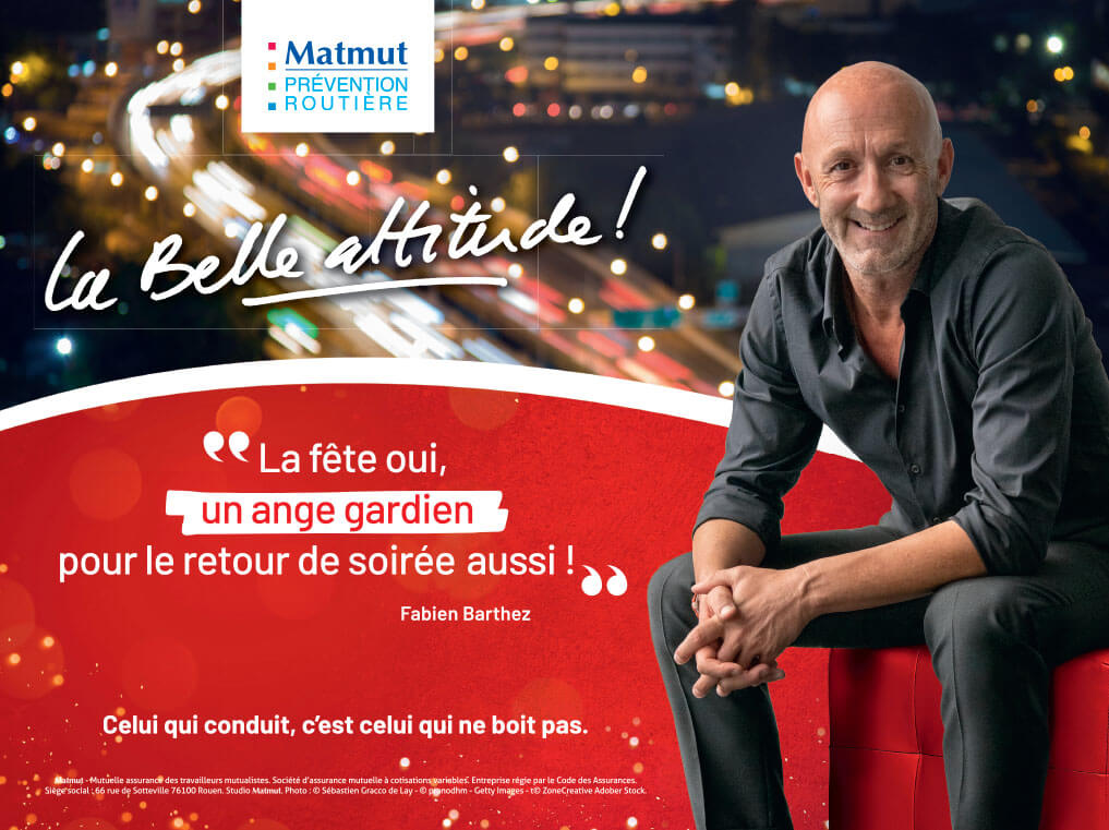 Campagne prévetion Fabien Barthez La Belle Attitude Noël