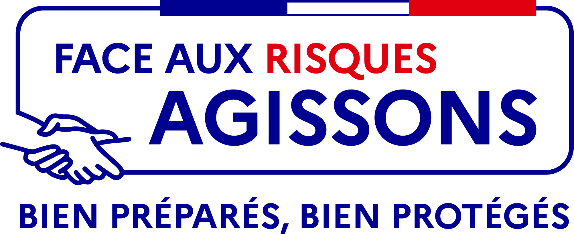 Logo Face aux risques agissons. Bien préparés, bien protégés